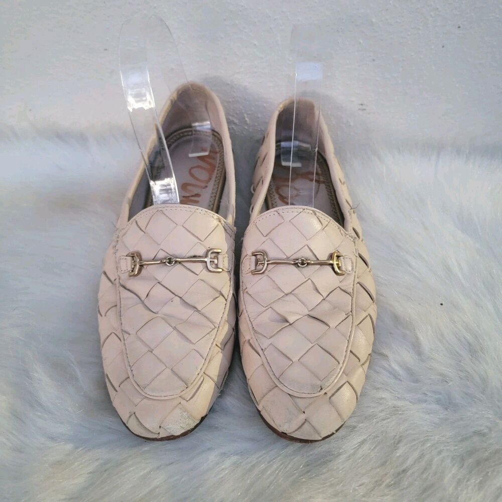 Sam Edelman Loraine Woven Bit Loafer Wmns Cream Leather Bit Flats Shoes Sz 7